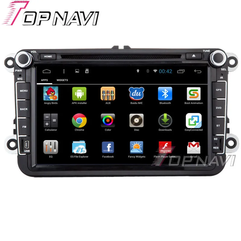 Автомобильный мультимедийный проигрыватель TOPNAVI 8 дюймов 1024*600 четырехъядерный