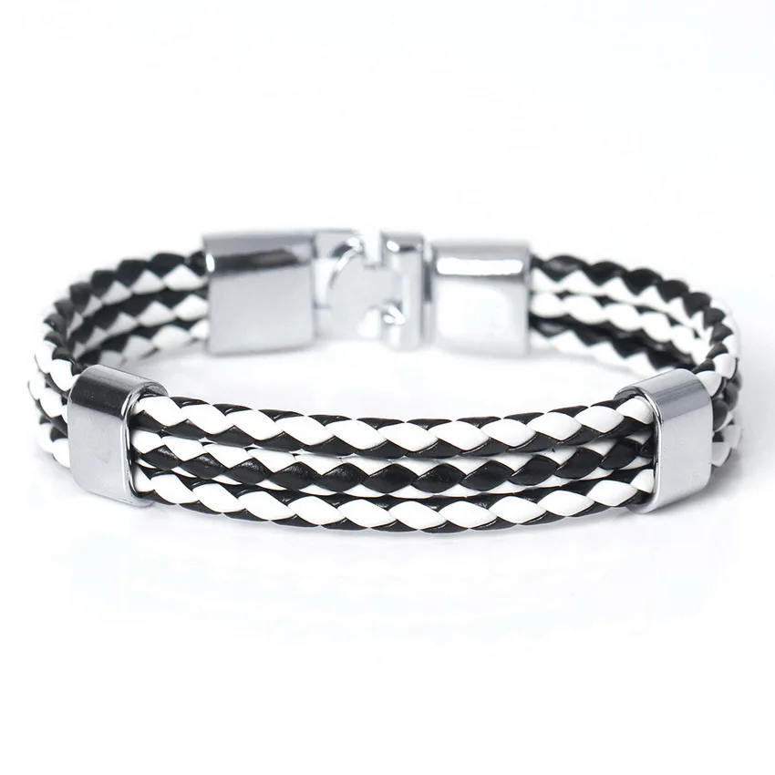 Новый модный многослойный Мужской Бандаж модные кожаные браслеты лаконичный