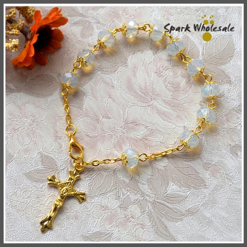 5 шт./лот браслет с прозрачным стеклом для крещения крещения|charm bracelet|rosary braceletbracelet