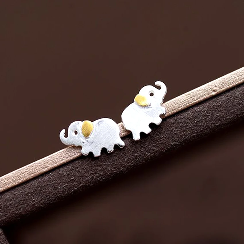 

Daisies 925 Sterling Silver Elephant Earrings for Women New Design Lovely Girls Kids Christmas Gift Statement Animal Jewelry