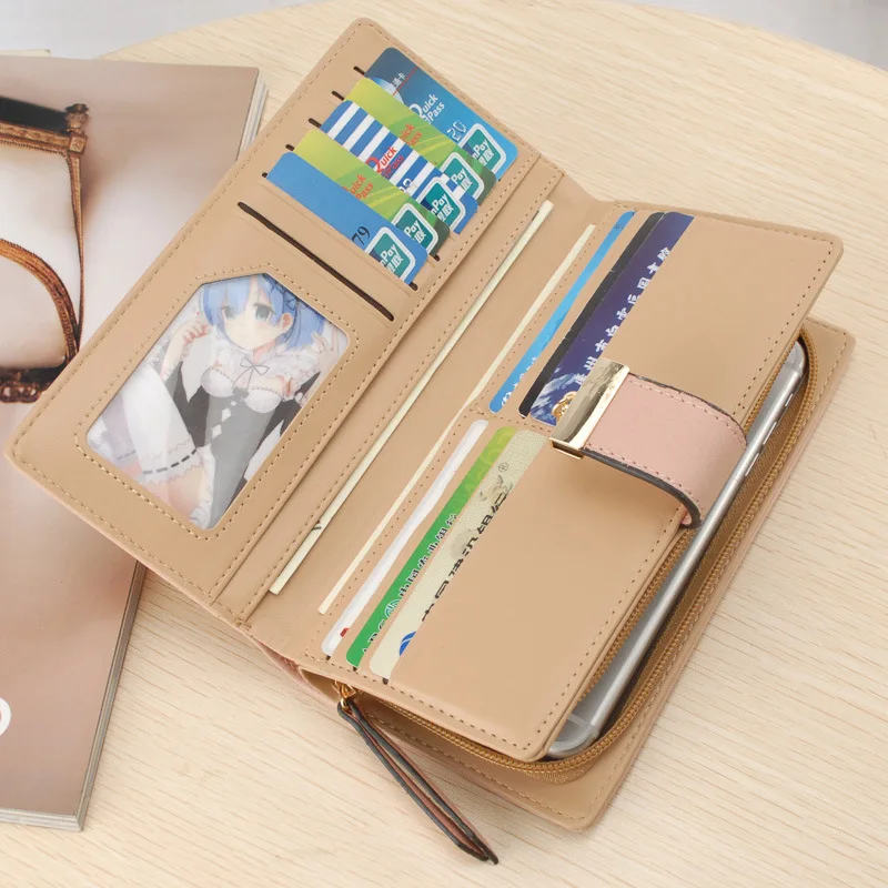 Женский Длинный кошелек из ПУ кожи с золотыми листьями|sweet purses|wallet puwomen long wallet |