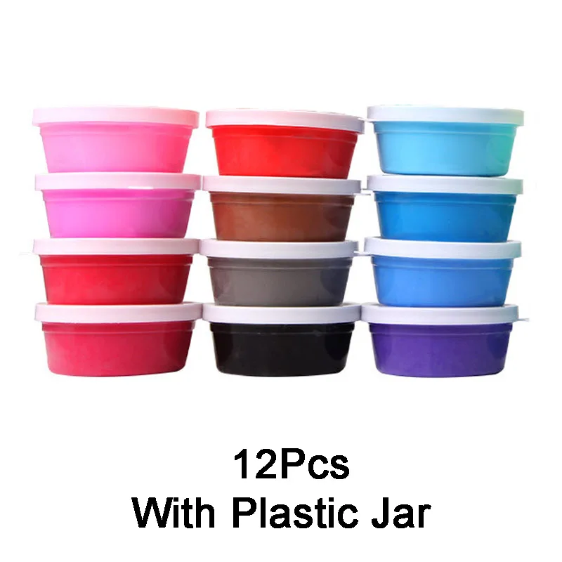 Plastic Jar Slime Toys слизи сухой воздух Playdough светильник мягкое моделирование Fimo Полимерная глина прыгающий Пластилин «сделай сам» Обучающие игрушки для игр подарки - Цвет: Plastic Jar