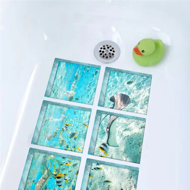 

3D Three Dimensional Bathtub Paper Bathroom Wall Stickers Self-Adhesive Anti-slip Bathtub Sticker