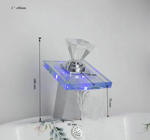 Кран для ванной комнаты Новый светодиодный кран смеситель хромированный 3 вида