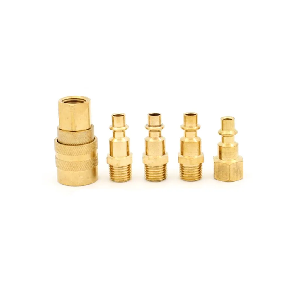 

5pcs/Set Brass Quick Connectors Compley Connector External And Internal Thread Joints for Water Pipes and Faucets New