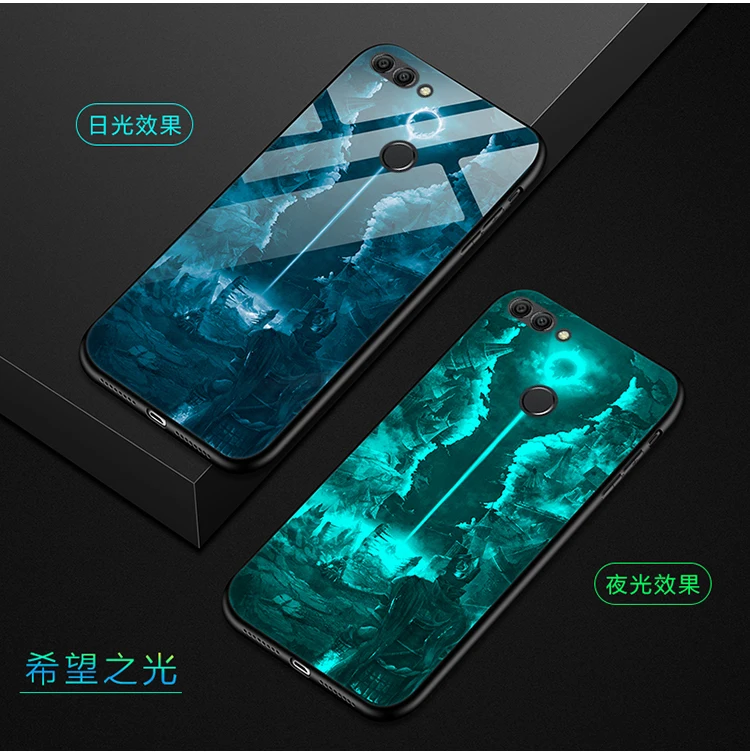 Чехол для Huawei Y9 2018 роскошный светящийся жесткий защитный чехол из закаленного