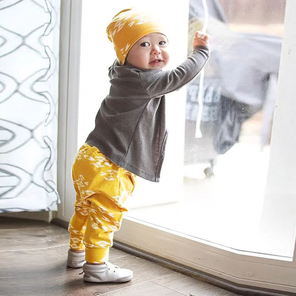 2019 Infant Baby boy summer clothes Toddler Letter Cartoon Printed Romper Tops+Pants+Hat Outfits Set kid Dropshipping | Детская одежда