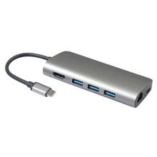 8 в 1 Usb 3 0 Type C концентратор для Ethernet + 4K видео Hdmi Pd Rj45 зарядный порт