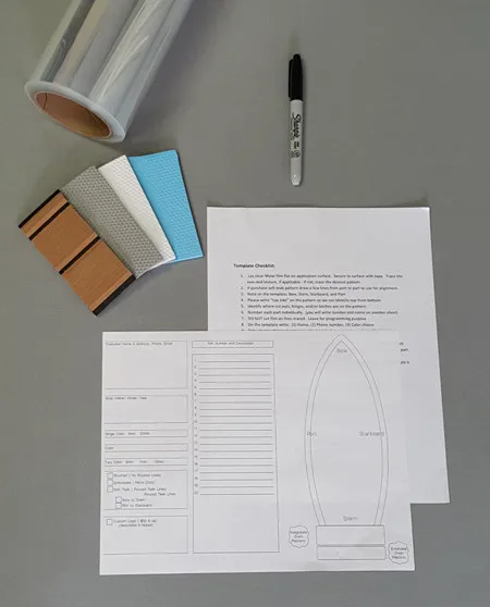 

Template Kit For Customsized Marine Boat Yacht EVA Faux Teak Decking Flooring