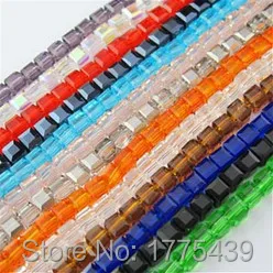 Бесплатная доставка 100 шт./лот 4 мм квадратные граненые стеклянные хрустальные