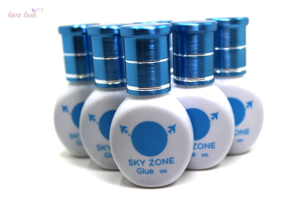 Корея 10 бутылочки/лот небо клей для наращивания ресниц Sky Zone клей без герметичный мешок для наращивания ресниц 10 мл/бутылка