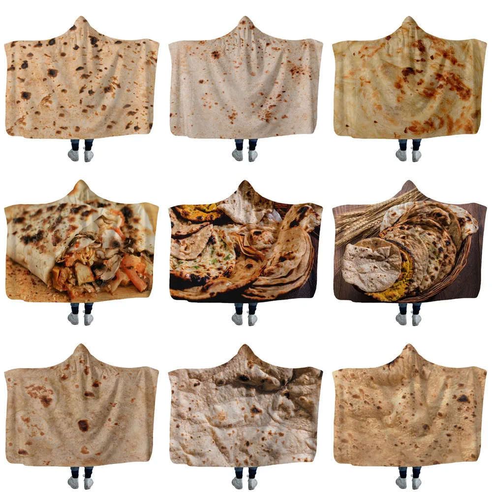 Популярное одеяло с капюшоном Burrito Tortilla дизайнерское носимое мексиканским