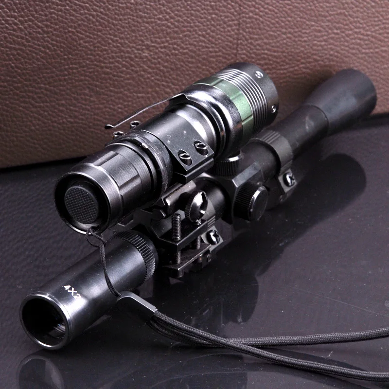 Охотничий Тактический ночной Снайпер 4X20 охотничий прицел + зум Q5 CREE светодиодный