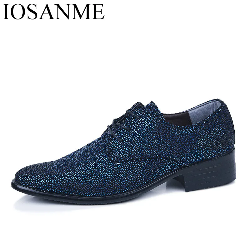 Дизайнерские кожаные туфли со стразами Мужская итальянская модная свадебная