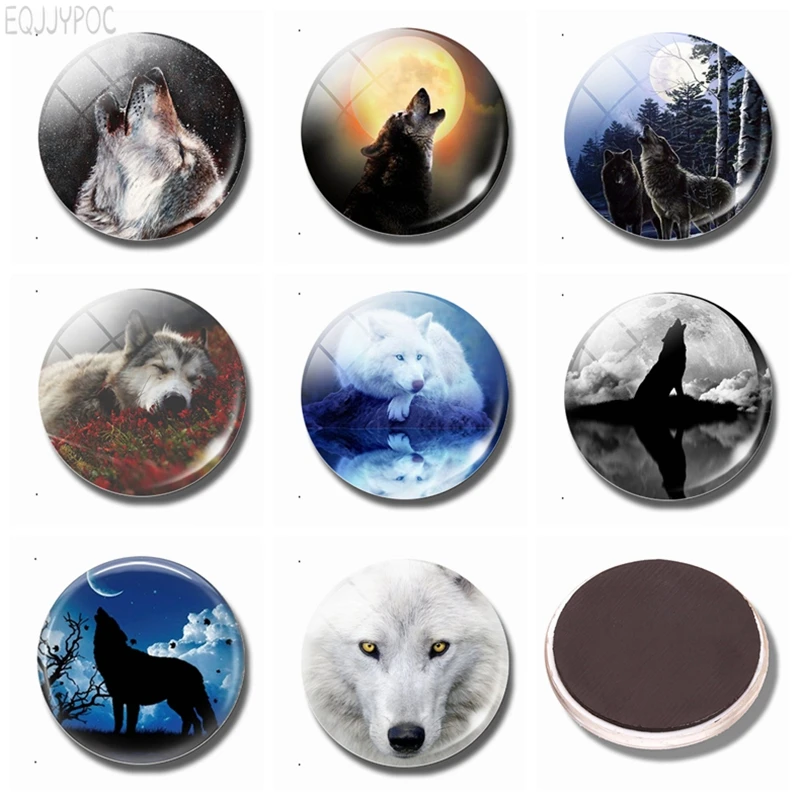 Магнит на холодильник Wolf and Moon 3 шт./компл. 30 мм|animal refrigerator magnets|refrigerator magnetsfridge magnet |