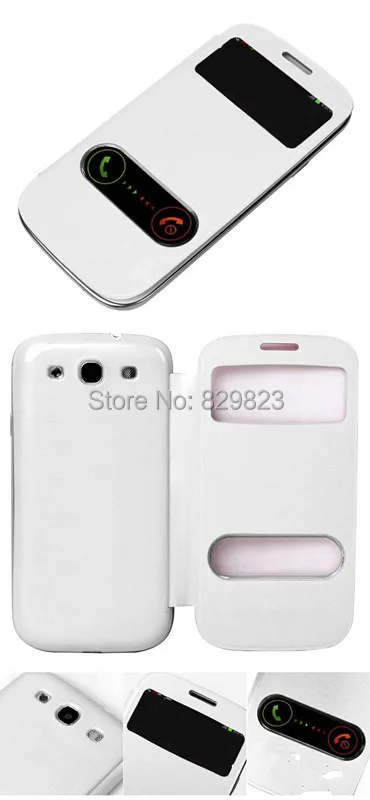 Чехол с откидной крышкой и открытым окном для Galaxy S3 I9300 9300 бесплатная доставка|case