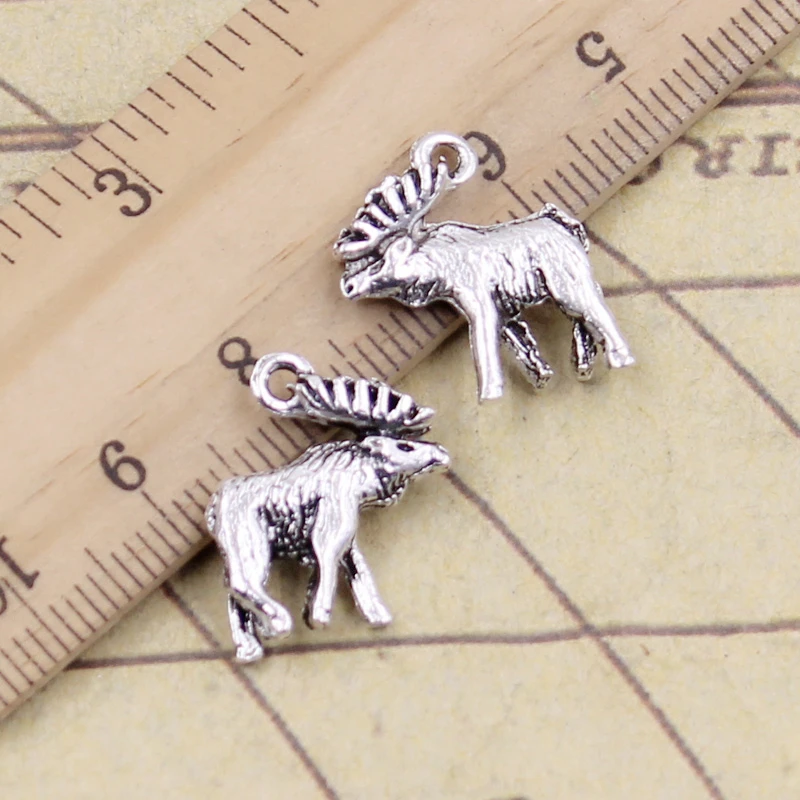 20 шт. подвески Moose Deer 18x16 мм тибетские серебряные антикварные ювелирные изделия