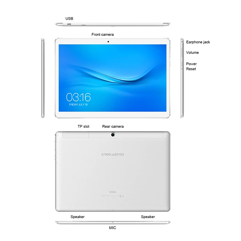 DHL Бесплатная доставка Teclast A10s планшеты видео плеер 10 1 дюймов 32G/rom 2gb android 7 0 1920 *