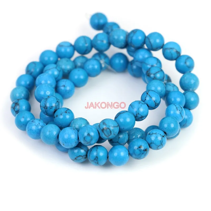 Лидер продаж круглые бусины из Королевского синего камня 4 мм 6 8 10 для