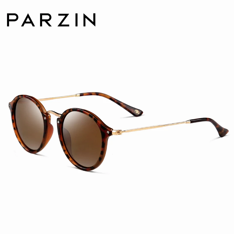 Tortoiseshell PARZIN TR90, солнцезащитные очки, поляризационные, унисекс, пара, стиль, круглое покрытие, зеркальные, солнцезащитные очки для вождения, солнцезащитные очки для вечеринок - Цвет линз: Tortoiseshell