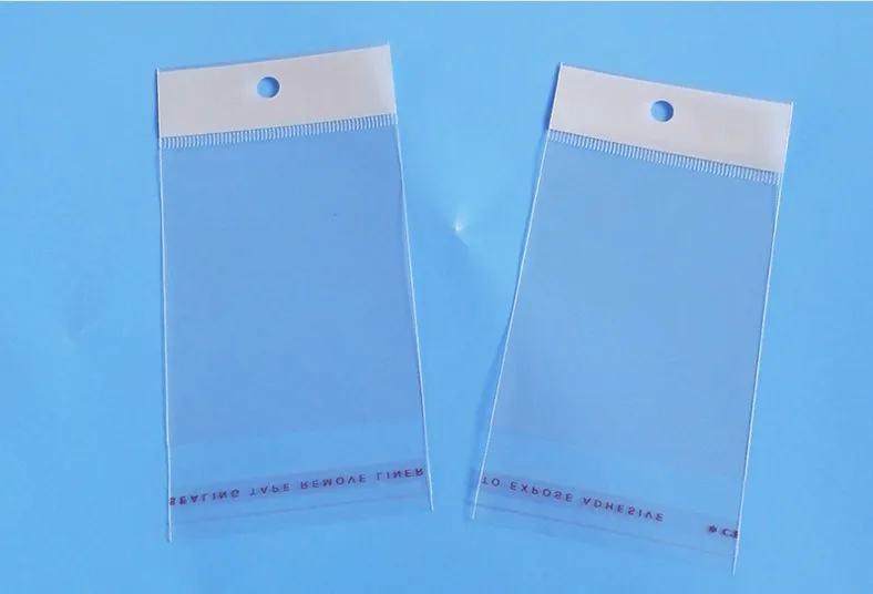 

5*14cm 1500Pcs/ Lot Event Soft Clear Self Adhesive Seal Poly Package Bag Retail Plastic Packing Pouch W/ Hang Hole Hot Sale