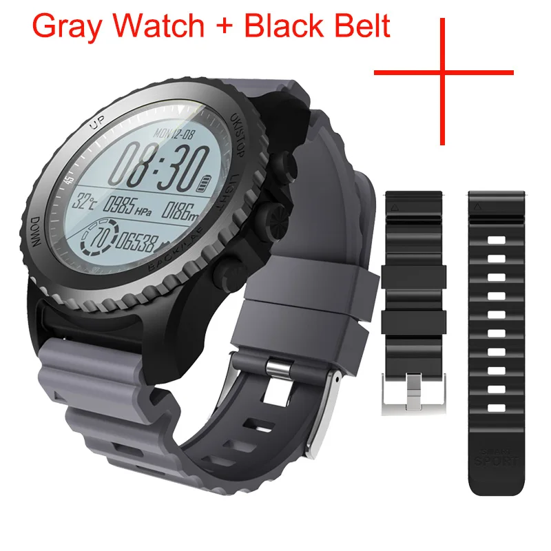 Gray Add Black Belt JingTider Профессиональные уличные спортивные Смарт-часы S968 gps часы монитор сердечного ритма скалолазание плавание Подводное плавание водонепроницаемый IP68 - Цвет: Gray Add Black Belt