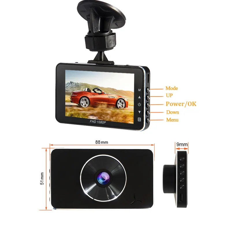 E ACE Мини Автомобильный видеорегистратор Novatek 96658 Full HD 1080P видеорегистраторы Dashcam с