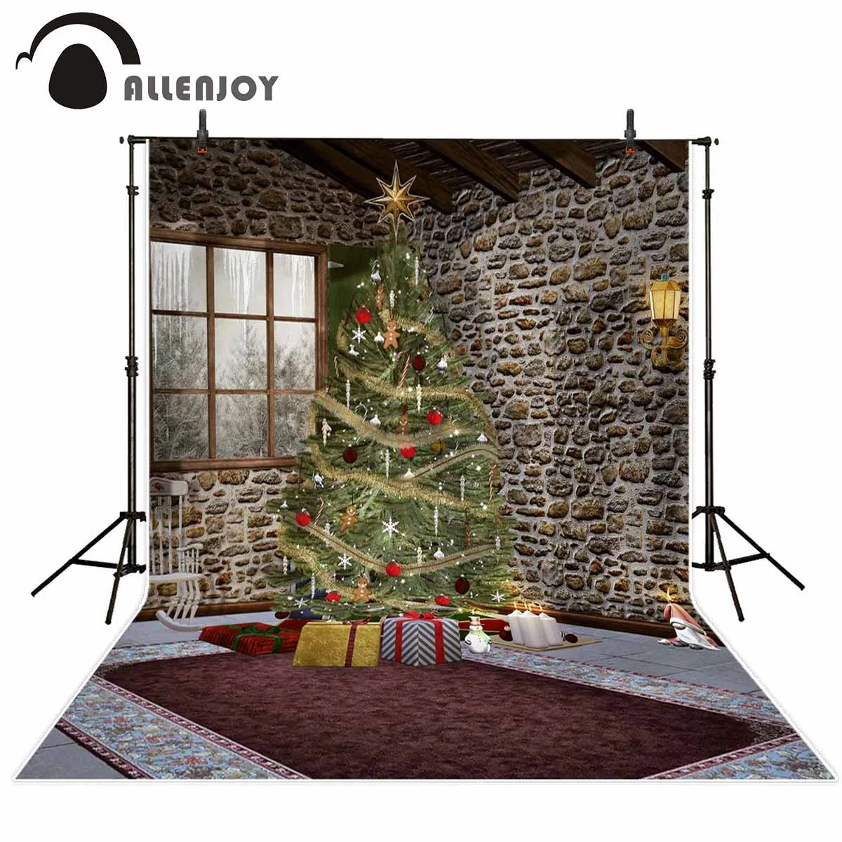 

Allenjoy фото фон Рождественская елка каменная комната волшебный винтажный фон для студийной фотосъемки Профессиональный реквизит