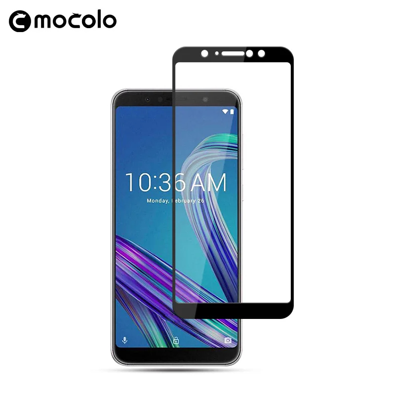 Black Mocolo 2.5D 9 H полное покрытие закаленное Стекло пленку защитное стекло на для Asus ZenFone Max Pro M1 M2 м 1 2 ZB601KL ZB602KL ZB633KL ZB631KL 32/64 GB - Цвет: Black