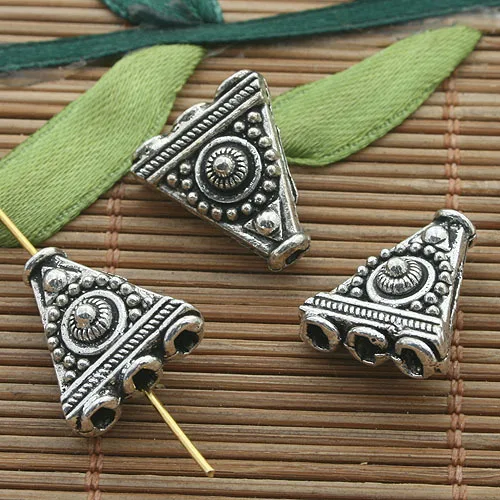 

10pcs tibetan silver color 2sided pattern 1-3holes connector design H3299