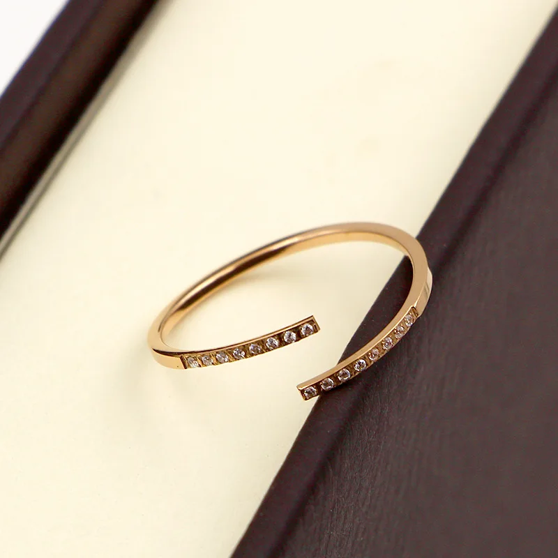 Открытие Кристалл Кольца для женщин anillos де Асеро inoxidable Para Лас Mujer нержавеющая