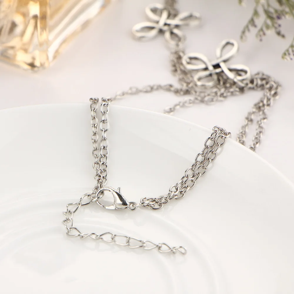 Женские браслеты до щиколотки античные серебристые полые с цветочным узором