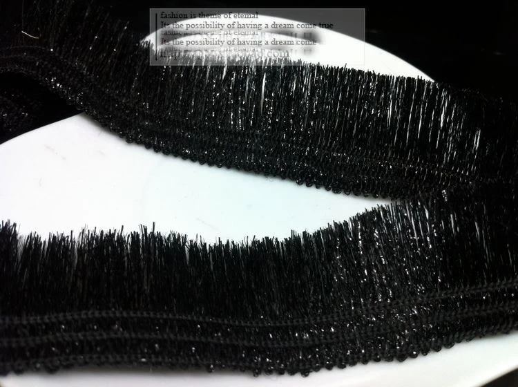 

5 yard 2.5cm 0.98" wide black tassels fringe lace trim ribbon ML17I91