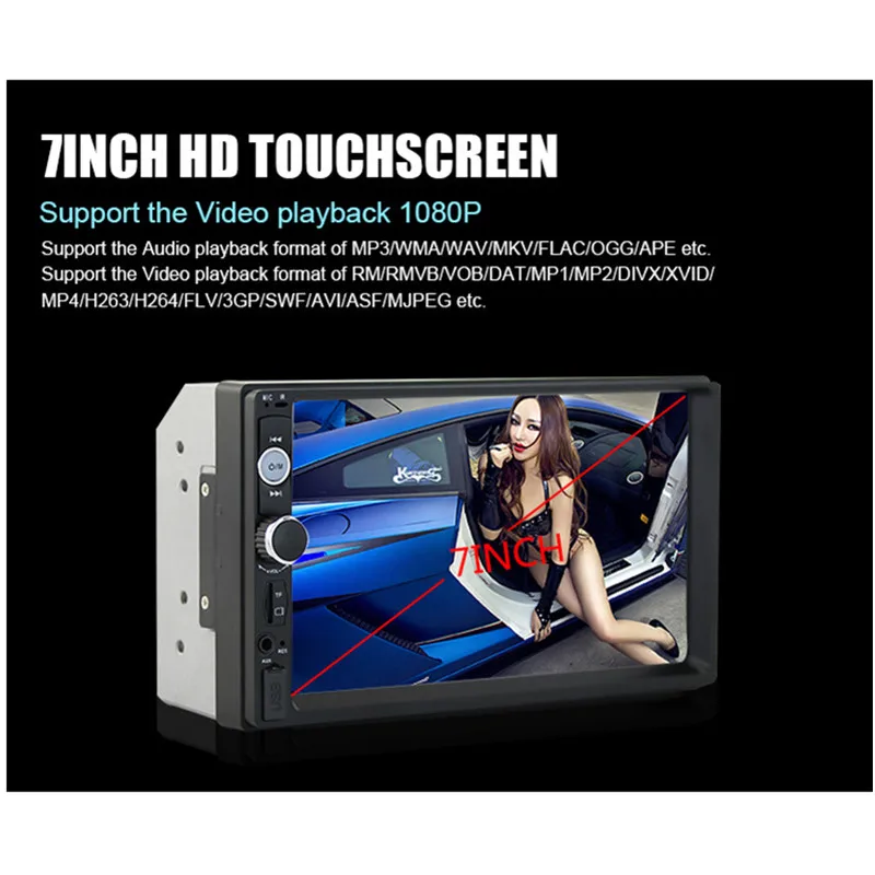 MP5-плеер Wince 7-дюймовый автомобильный с сенсорным HD экраном поддержкой Bluetooth