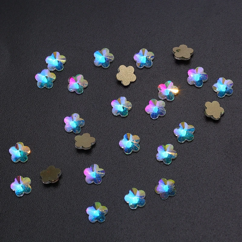 MEET ACROSS 10 шт./компл. хрустальные блестящие 3D Стразы для ногтевого дизайна AB