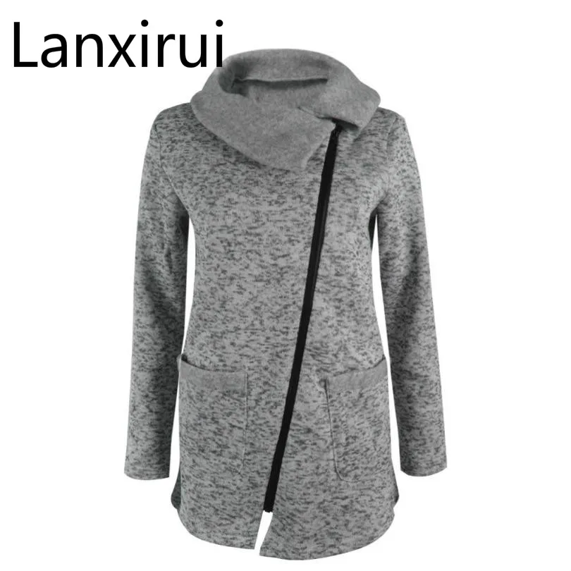 Новая модная женская повседневная куртка Lanxirui с капюшоном пальто Длинная