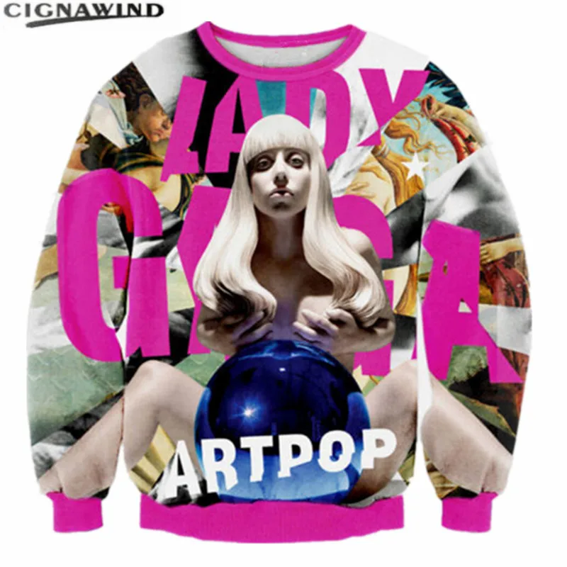 Новинка Harajuku Lady Gaga художественный принт 3D толстовки мужские/женские пуловеры с