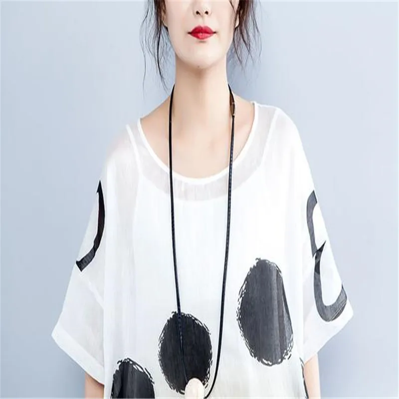 BUYKUD летнее платье в горошек с принтом Длинное Элегантное для женщин свободные
