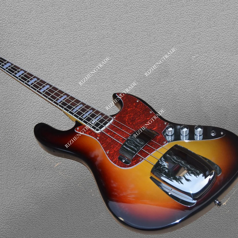Jazz BASS Электрический Гитары белый гладить Обложка Красный цвет гвардии 4 строки 3TS