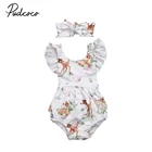 2017 Фирменная Новинка для малышей новорожденных для маленьких девочек Олень Боди без рукавов комбинезон повязка на голову 2 шт. Наборы для ухода за кожей