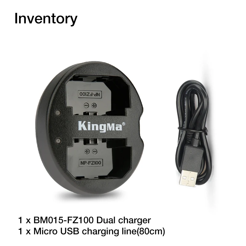 KingMa NP FZ100 Dual USB зарядное устройство для sony NP-FZ100 BC-QZ1 Alpha 9 A9 9R A9R 9S ILCE-9 A7m3 a7r3 7RM3 |