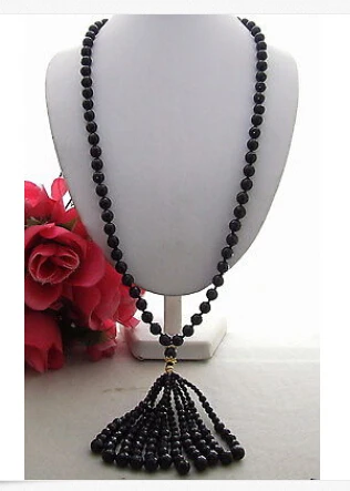 Красивые 34 &quot10 мм черный граненый оникс круглое ожерелье|onyx black|necklace onyxnecklace necklace |