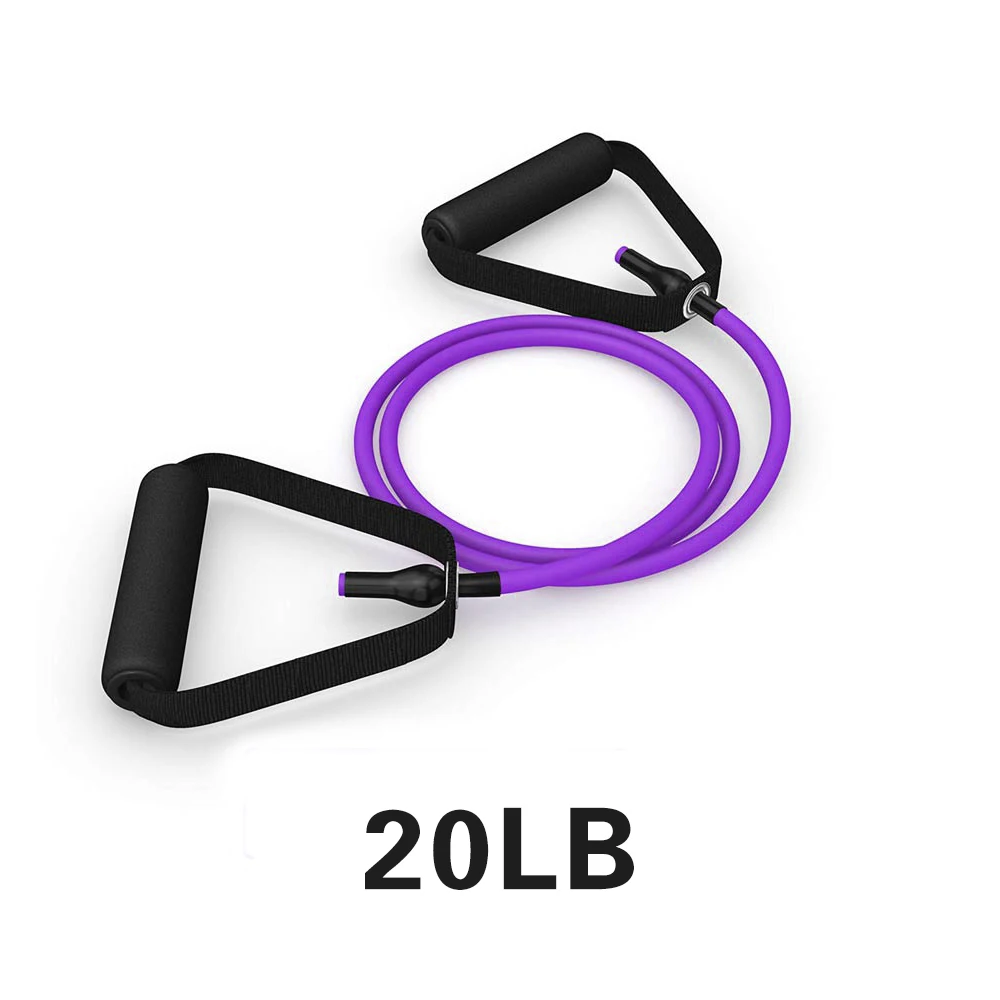 purple 120 см эластичные трубки с поролоновыми ручками для занятий фитнесом, тянущаяся веревка для йоги, пилатеса, экспандер для силовых тренировок - Цвет: purple