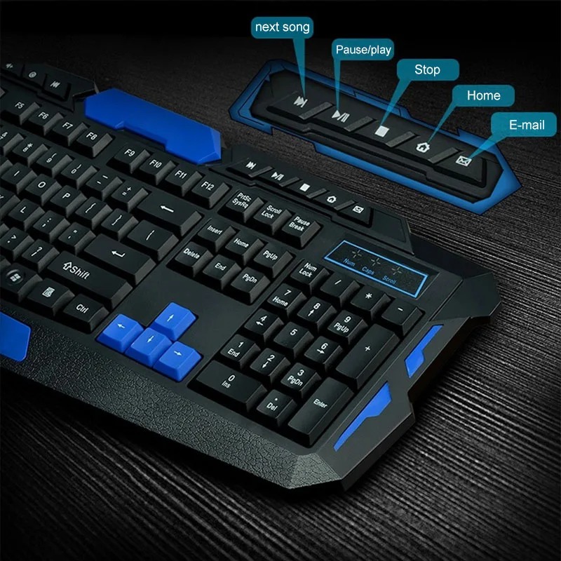 Беспроводная игровая клавиатура 2 4 ГГц + мышь комбинированный водонепроницаемый