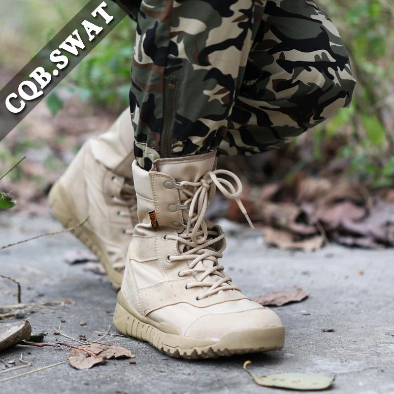 CQB.SWAT летние военные тактические супер легкие однотонные мужские ботинки