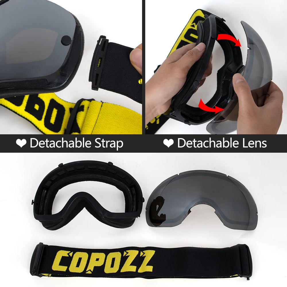 COPOZZ лыжные очки двойные противотуманные сферические профессиональные для