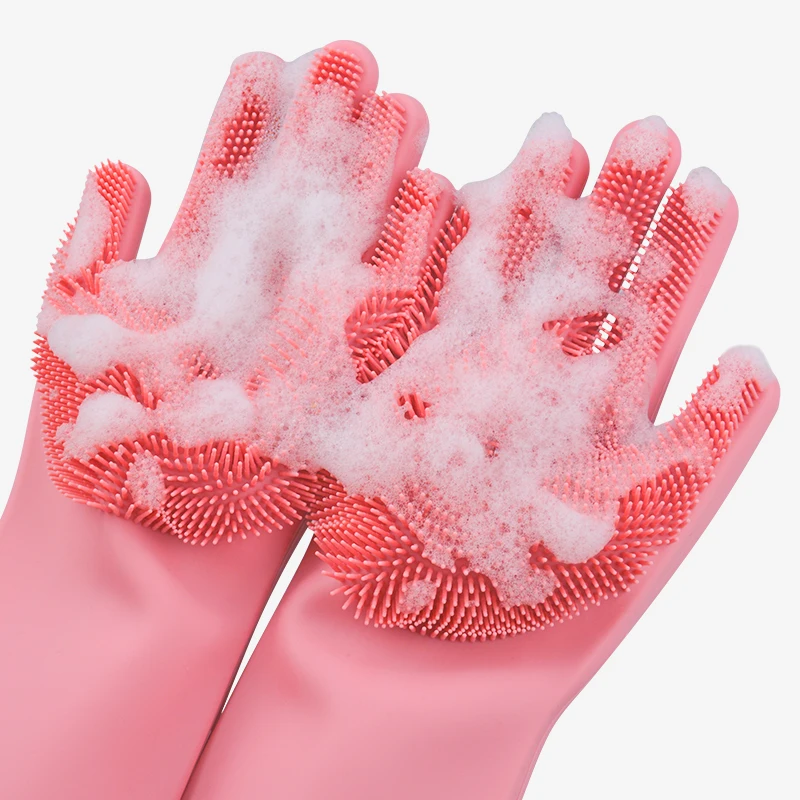 

Magic Silicone Dish Washing Gloves Kitchen Accessories Dish washing Glove Household Kitchen Tools for Cleaning Car Pet Brush