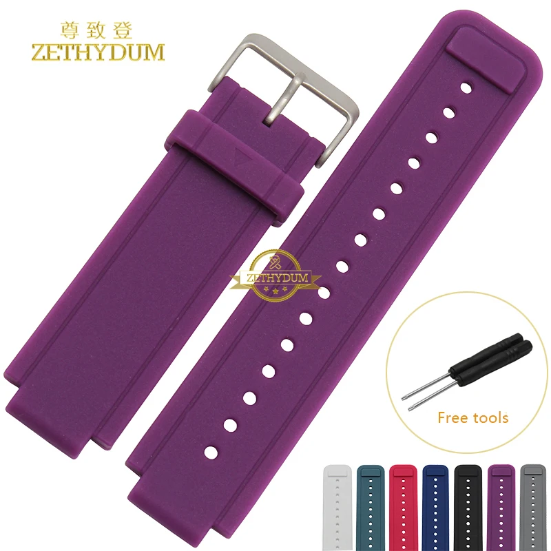 Силиконовый ремешок для часов резиновый браслет Смарт часы Garmin 24*15 мм выпуклый