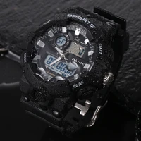 2017 new arrived men luxury brand multi function digital sports watch 50m waterproof dual time unisex led gift clock