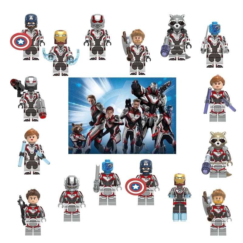 Single Sale Avengers 4 End Game Space Suit With Micro Figures Tony Stark Thor Hawkeye For Children Toys Building Blocks